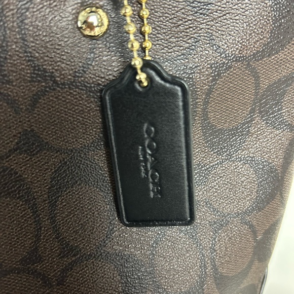 Coach Signature Brown and Black Tote with Wallet - Picture 4 of 16